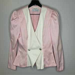 Vintage Neiman Marcus AJ Bari Pink and White Jacket Size 6